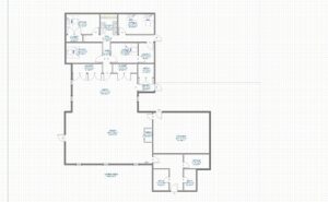 Office floor plan with labeled rooms